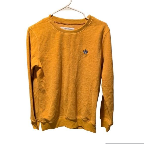 Dutch Bros. Textured Crewneck Sweatshirt in Yellow Small - Picture 1 of 6